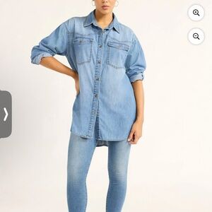 Sofia by Sofia Vergara Denim Shirt with Rhinestone Embellishment